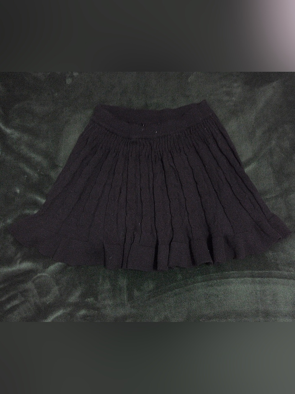 Dolls Kill Wild Girls Black Cable-Knit Flared Skater Skirt